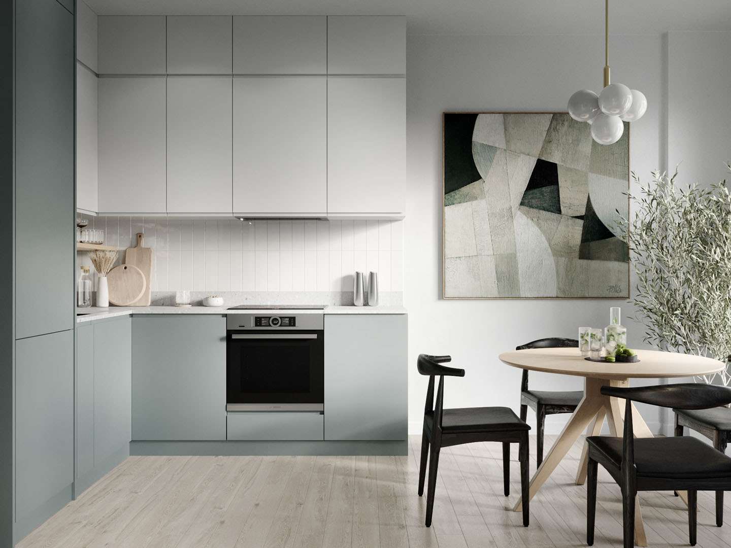 Bố trí nội thất phòng bếp tiện nghi và đầy tinh tế