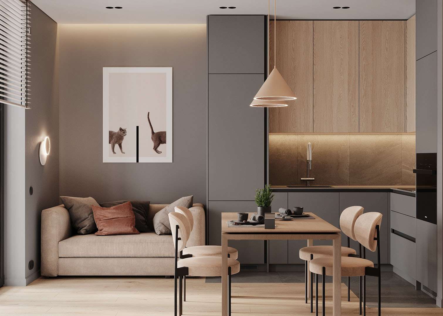 Phòng khách mang đậm phong cách thiết kế nội thất đơn giản, sang trọng và tinh tế